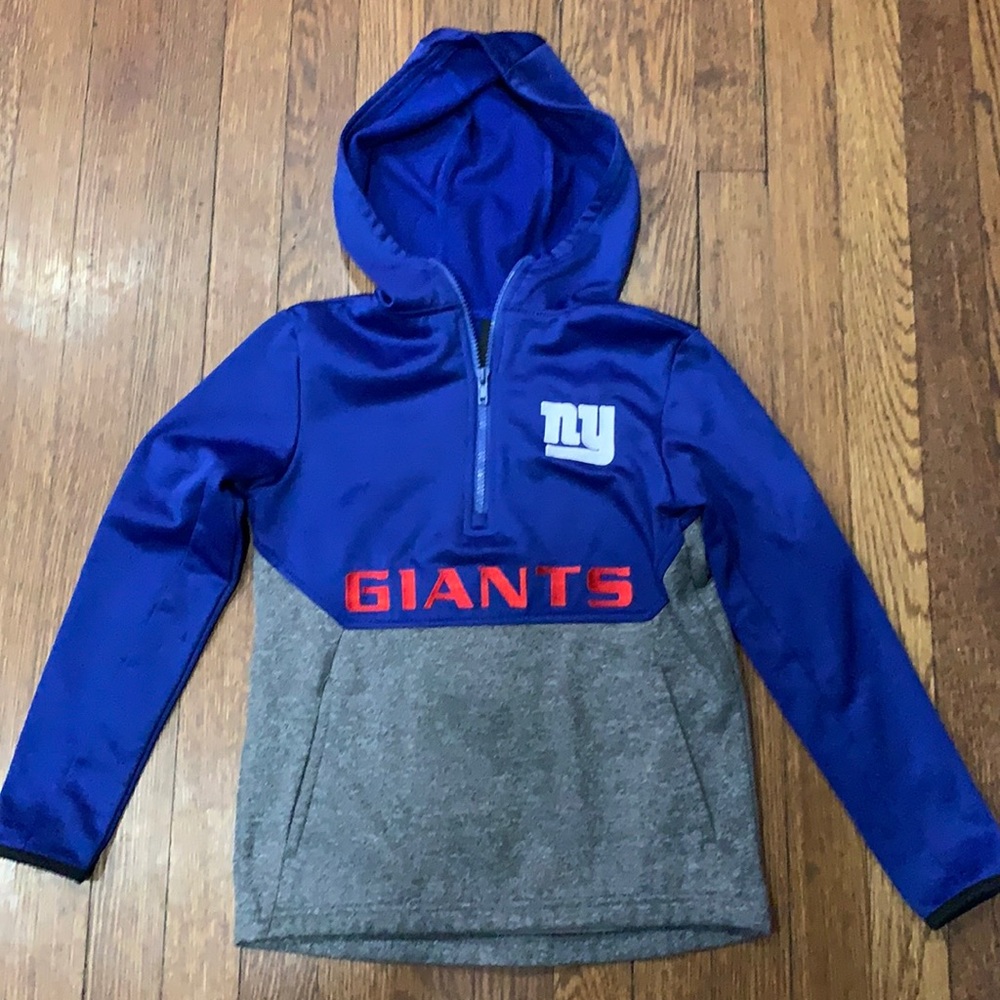 NFL Team Apparel NY Giants Hooded 3/4 zip Sweatshirt- Size S (8)